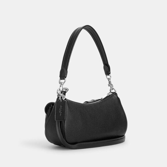 NWT Coach CM079 Leather Ashton Baguette shoulder bag Silver Black *SEALED* - Picture 4 of 10